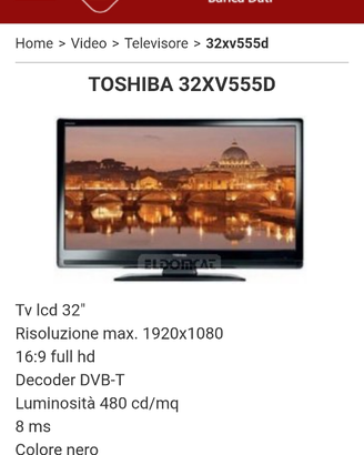 Televisore Toshiba 32" difettoso