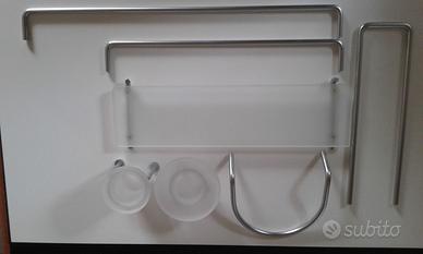 SET ACCESORI BAGNO 7 PEZZI FILO'CROMO SATINATO