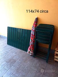 tavolo e sedie da giardino 