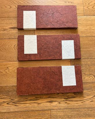 3 quadri in cartapesta