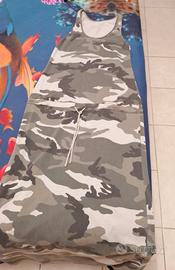 vestito lungo in  cotone camouflage