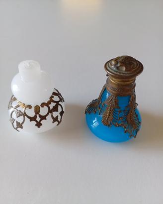 coppia di boccette di profumo  antiche vetro o