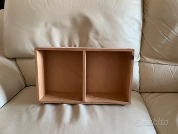 Scatola legno con due scomparti