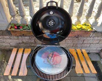 Barbecue rotondo cm. 55 con ruote - riverniciato