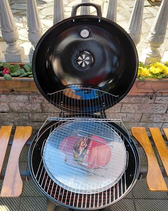 Barbecue rotondo cm. 55 con ruote - riverniciato
