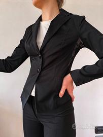 Nuna Lie - blazer slim fit nero con pizzo - tg. XS