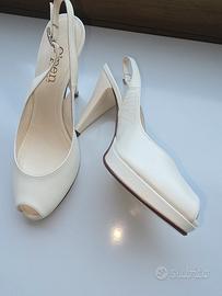 scarpe in capretti color latte