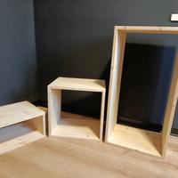 Cubi/librerie modulari artigianali in abete