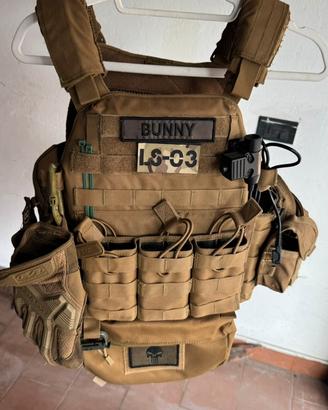 Kit softair completo plate carrier e elmetto fast