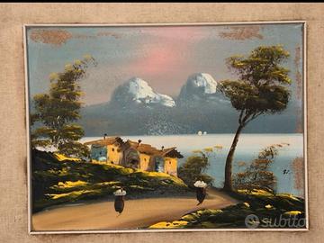 Antico quadro olio su tela