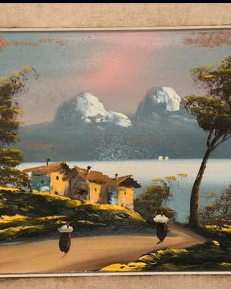 Antico quadro olio su tela