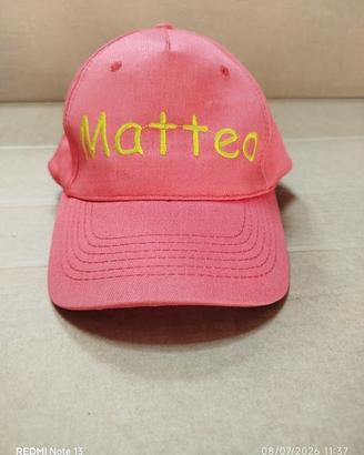 cappello con visiera rosso Regolabile – Ricamo "Ma