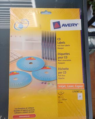 Etichette Avery L7676-25 per CD/DVD