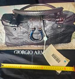 Borsa a mano in pitone Giorgio Armani