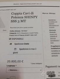 Cavi di potenza di pregio SHINPY SSS