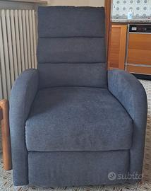 Poltrona reclinabile NAKSKOV grigio scuro