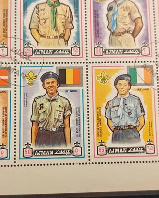 Foglio Francobolli Ajman Scout 1971 - Uniformi