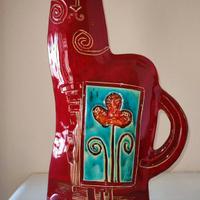 Gatto in ceramica dipinto a mano 