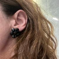 Orecchini neri vintage con clip