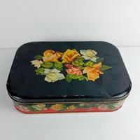 Scatola di latta vintage floreale anni ’60/’70