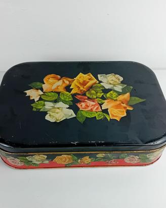 Scatola di latta vintage floreale anni ’60/’70