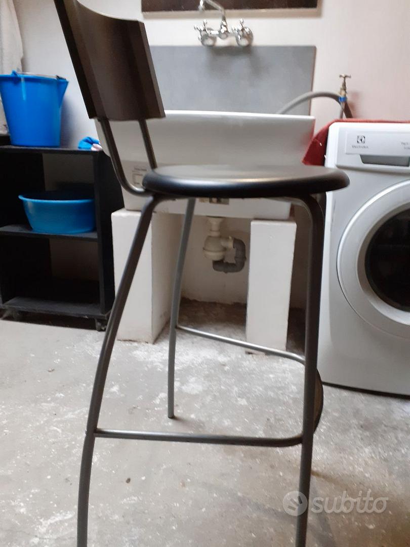 Sgabello bianco da cucina in legno massello con schienale Ok Affare Fatto