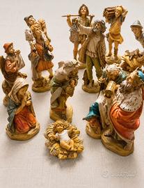 Set 16 statuine presepe Fontanini grandi 20 cm