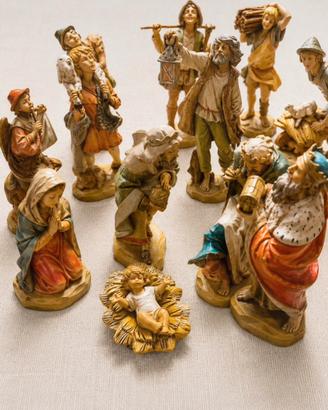 Set 16 statuine presepe Fontanini grandi 20 cm