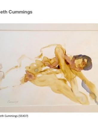 Elisabeth Cummings - Acquerello Originale 55x37 cm