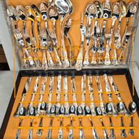 Servito 12 persone anni 50 Argento 800 bagnato