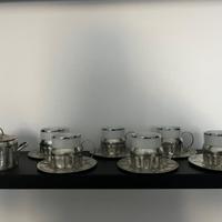 Set caffè vintage 6 tazzine+piattini, zuccheriera