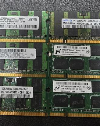 lotto RAM notebook 2x6 (12gb)