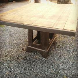 Tavolo Industriale in ghisa e legno
