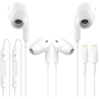 2 pezzi cuffie per iphone con cavo lightning, in e