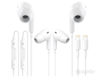 2 pezzi cuffie per iphone con cavo lightning, in e