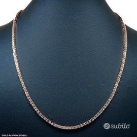 COLLANA TENNIS ORO ROSA 18kt. CON DIAMANTI ct 2,96