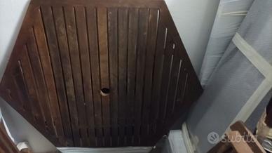 Tavolo da giardino a doghe in tec con 6 sedie