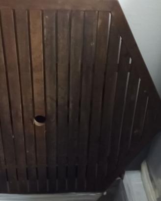 Tavolo da giardino a doghe in tec con 6 sedie