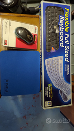Tastiera flessibile+Mouse ottico Trust+tappet.+Hub