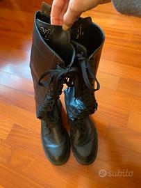 Stivali Anfibi alti donna vera pelle LV misura 40