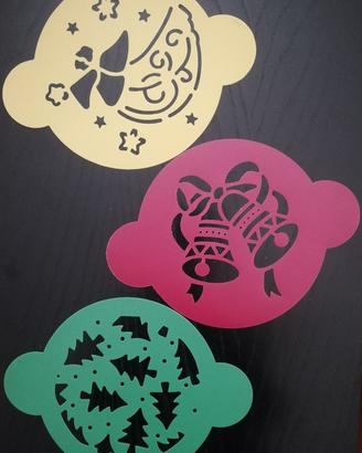 2 vasi vetro,  3 stencil decorazione torte