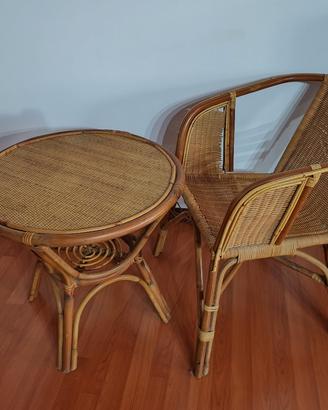 Set tavolino vimini 
