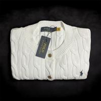 Cardigan Polo Ralph Lauren uomo bianco – L – Nuovo