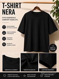 T-shirt ManFinity nera oversize XL