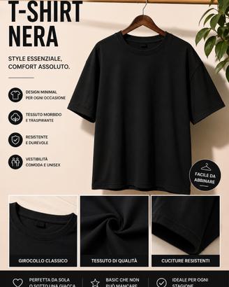 T-shirt ManFinity nera oversize XL
