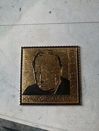 Francobollo placcato in foglia d'oro