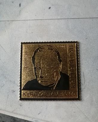 Francobollo placcato in foglia d'oro