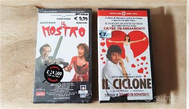 2 VHS IL Ciclone + IL Mostro (NUOVE) 2 Film Comici
