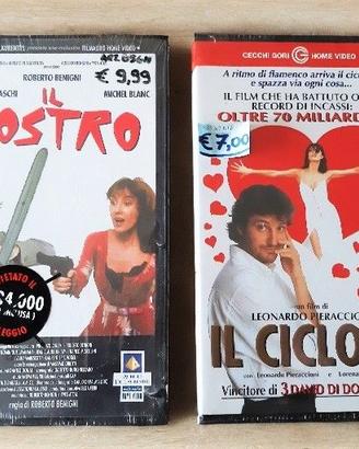 2 VHS IL Ciclone + IL Mostro (NUOVE) 2 Film Comici