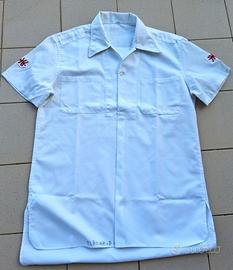 Camicia pantaloni bianchi estivi M.M. anni '70